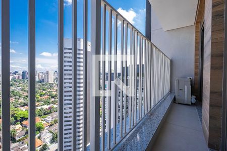 Sala/Cozinha - Varanda de apartamento para alugar com 1 quarto, 71m² em Pinheiros, São Paulo