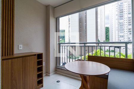 Varanda da Sala de apartamento para alugar com 1 quarto, 25m² em Vila Andrade, São Paulo