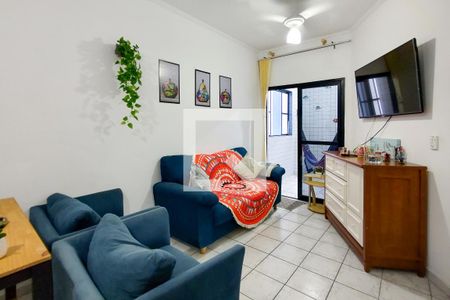 Sala de apartamento para alugar com 1 quarto, 52m² em Aviação, Praia Grande