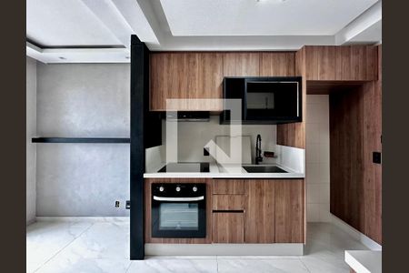 Cozinha de apartamento para alugar com 1 quarto, 29m² em Jardim Caravelas, São Paulo