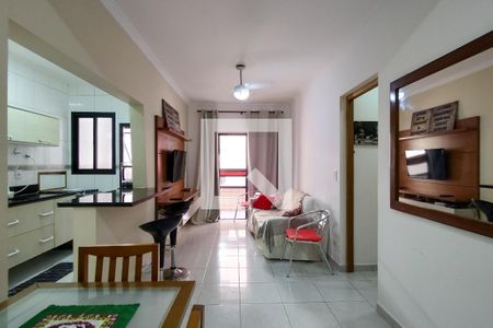 Sala de apartamento para alugar com 1 quarto, 57m² em Vila Tupi, Praia Grande