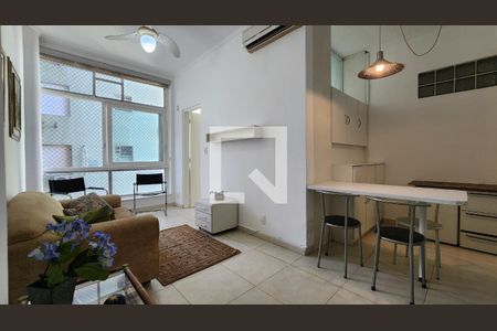 Sala de apartamento para alugar com 1 quarto, 36m² em Boqueirão, Santos