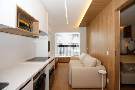 Sala e Cozinha de kitnet/studio à venda com 1 quarto, 29m² em Pinheiros, São Paulo