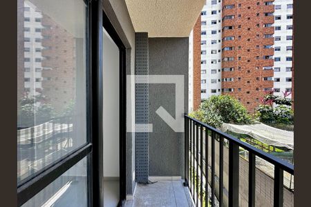 Varanda da Sala de apartamento à venda com 1 quarto, 29m² em Campo Belo, São Paulo