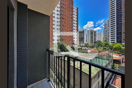 Varanda da Sala de apartamento à venda com 1 quarto, 29m² em Campo Belo, São Paulo