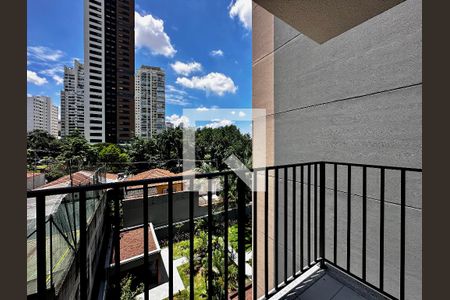 Varanda da Sala de apartamento à venda com 1 quarto, 29m² em Campo Belo, São Paulo