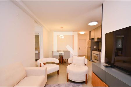 Sala ambientes de apartamento para alugar com 1 quarto, 55m² em Lourdes, Belo Horizonte