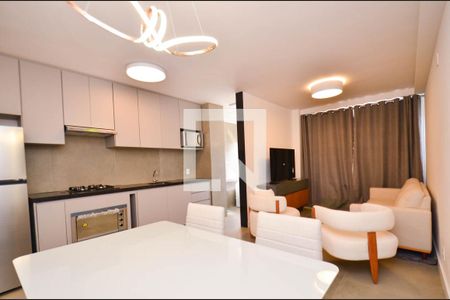 Sala ambientes de apartamento para alugar com 1 quarto, 55m² em Lourdes, Belo Horizonte