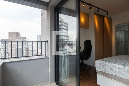 Varanda da Sala/Quarto de kitnet/studio para alugar com 1 quarto, 29m² em Bela Vista, São Paulo