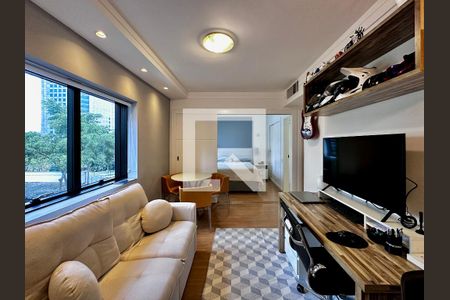 Sala de apartamento à venda com 1 quarto, 34m² em Brooklin Novo, São Paulo