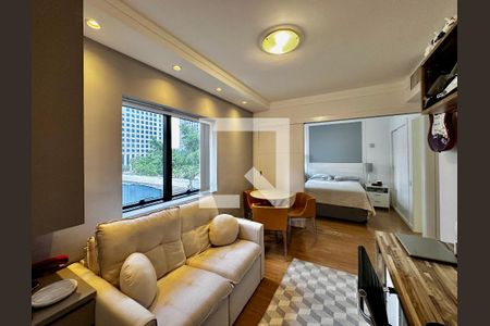 Sala de apartamento à venda com 1 quarto, 34m² em Brooklin Novo, São Paulo