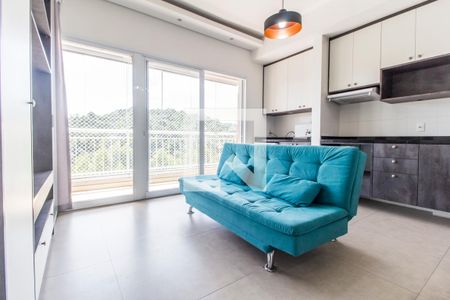 Sala de TV de apartamento à venda com 1 quarto, 50m² em Centro Empresarial Tamboré, Santana de Parnaíba