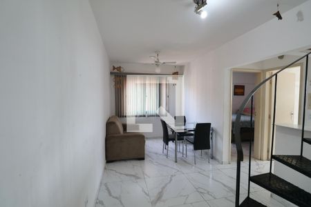 Sala de apartamento para alugar com 1 quarto, 96m² em Balneario Cidade Atlantica, Guarujá