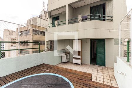 Varanda do Quarto de apartamento à venda com 1 quarto, 45m² em Consolação, São Paulo