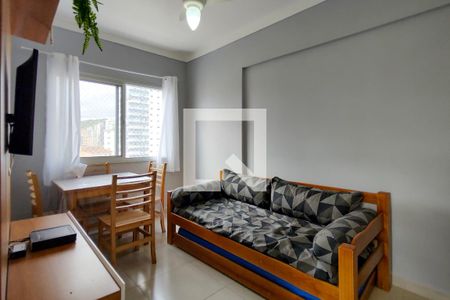 Sala de apartamento para alugar com 1 quarto, 62m² em Canto do Forte, Praia Grande