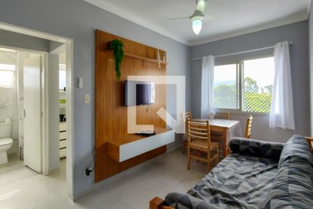 Sala de apartamento para alugar com 1 quarto, 62m² em Canto do Forte, Praia Grande