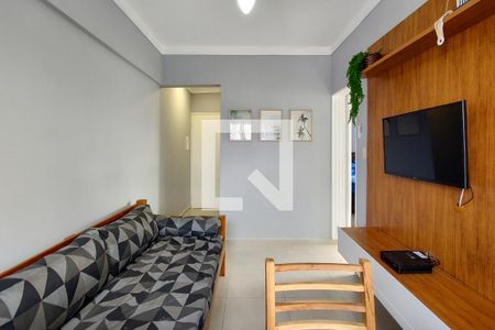 Sala de apartamento para alugar com 1 quarto, 62m² em Canto do Forte, Praia Grande