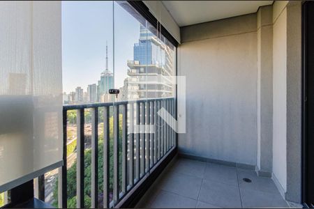 Varanda da Sala de apartamento à venda com 1 quarto, 24m² em Paraíso, São Paulo