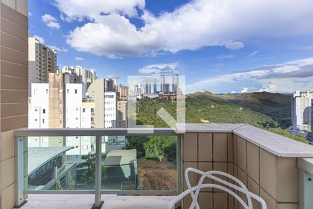 Varanda da Sala de kitnet/studio para alugar com 1 quarto, 70m² em Vale do Sereno, Nova Lima