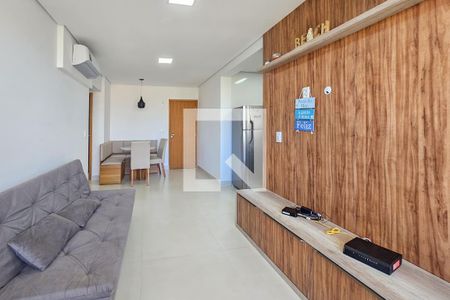 Sala de apartamento para alugar com 2 quartos, 66m² em Jardim das Conchas, Guarujá