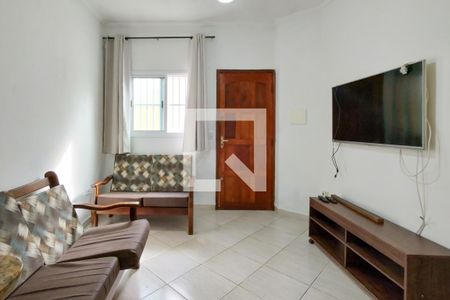 Sala de casa de condomínio para alugar com 1 quarto, 38m² em Guilhermina, Praia Grande