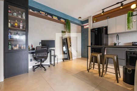 Varanda - Sala/Cozinha de apartamento para alugar com 1 quarto, 50m² em Pinheiros, São Paulo