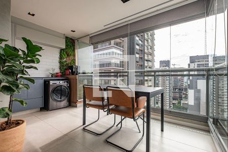 Varanda - Sala/Cozinha de apartamento para alugar com 1 quarto, 50m² em Pinheiros, São Paulo