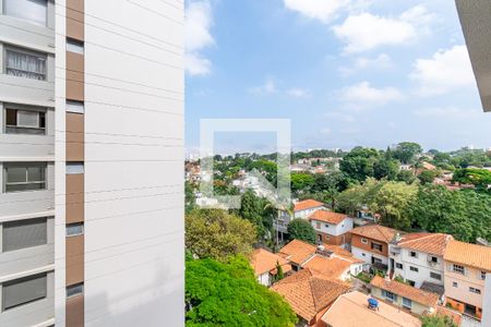 Vista da Sacada Sala de apartamento para alugar com 1 quarto, 29m² em Jardim Prudência, São Paulo
