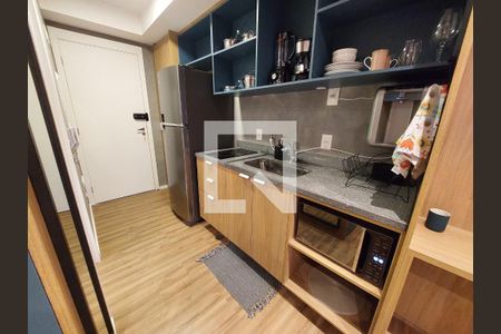 Cozinha de kitnet/studio à venda com 1 quarto, 25m² em Santo Amaro, São Paulo