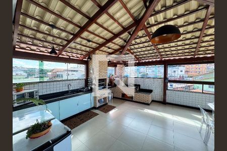 Varanda gourmet de apartamento à venda com 3 quartos, 134m² em Riacho das Pedras, Contagem