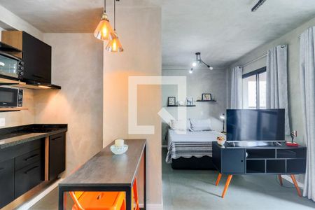 Sala de kitnet/studio para alugar com 1 quarto, 35m² em Campo Belo, São Paulo