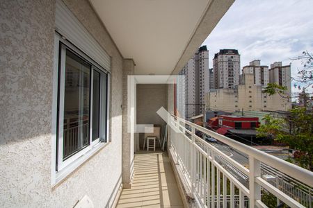 Varanda da sala de apartamento à venda com 1 quarto, 56m² em Vila Leopoldina, Santo André