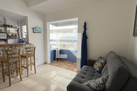 Sala de apartamento para alugar com 1 quarto, 45m² em Aviação, Praia Grande