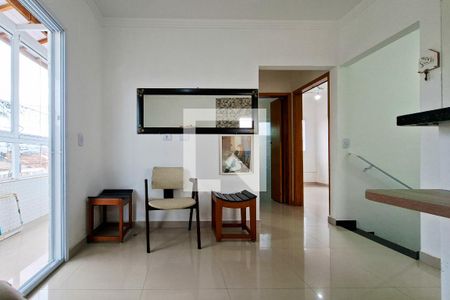 Sala de casa de condomínio para alugar com 2 quartos, 61m² em Nova Mirim, Praia Grande
