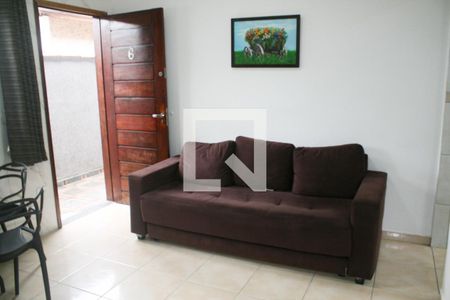 Sala de casa de condomínio para alugar com 1 quarto, 52m² em Maracanã, Praia Grande