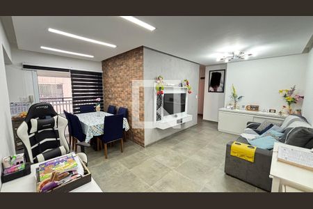 Sala de apartamento à venda com 3 quartos, 97m² em Vila Scarpelli, Santo André