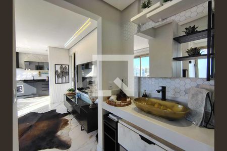 Lavabo de apartamento à venda com 1 quarto, 44m² em Menino Deus, Porto Alegre