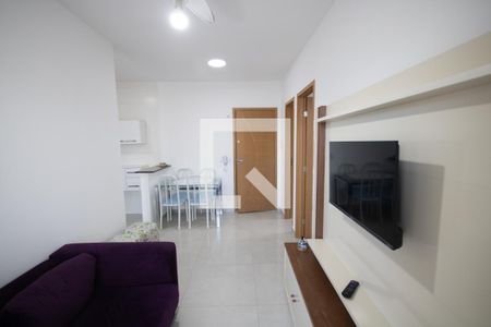 Sala de apartamento para alugar com 1 quarto, 45m² em Nova Mirim, Praia Grande