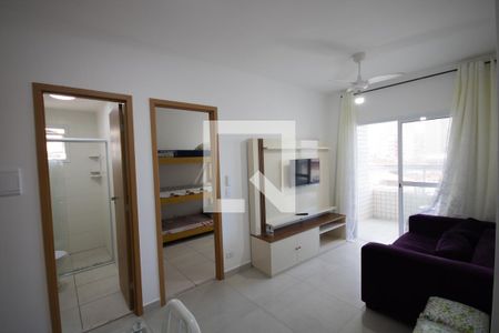 Sala de apartamento para alugar com 1 quarto, 45m² em Nova Mirim, Praia Grande