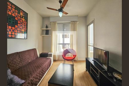 Sala de apartamento para alugar com 2 quartos, 70m² em Vila Luis Antonio, Guarujá