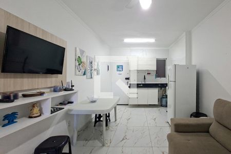 Sala/Cozinha de apartamento para alugar com 1 quarto, 50m² em Nova Mirim, Praia Grande