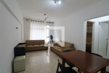 Sala de apartamento para alugar com 1 quarto, 58m² em Barra Funda, Guarujá