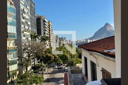 Varanda da sala - vista para a lagoa de apartamento à venda com 3 quartos, 150m² em Lagoa, Rio de Janeiro