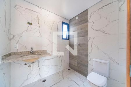 Banheiro Social de kitnet/studio à venda com 1 quarto, 110m² em Jardim Stella, Santo André