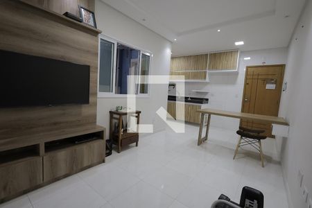 Sala de apartamento à venda com 2 quartos, 50m² em Jardim das Maravilhas, Santo André