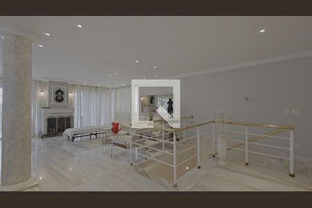 Sala com Lareira de casa de condomínio à venda com 5 quartos, 733m² em Vila Castela, Nova Lima