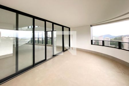 varanda da Sala de apartamento à venda com 4 quartos, 232m² em Vale do Sereno, Nova Lima