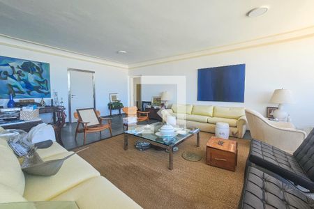 Sala de apartamento para alugar com 4 quartos, 285m² em Morro do Maluf, Guarujá