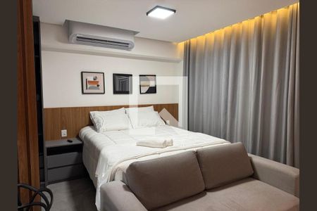Cama de casal de kitnet/studio para alugar com 1 quarto, 37m² em Bela Vista, Porto Alegre