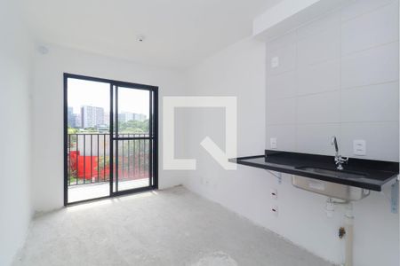 Sala/Cozinha de kitnet/studio para alugar com 1 quarto, 27m² em Pinheiros, São Paulo